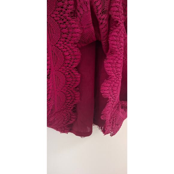 Women's Catherines Purple Knit Eyelet Knit Lined Bell Sleeve Blouse 3X - Picture 6 of 6